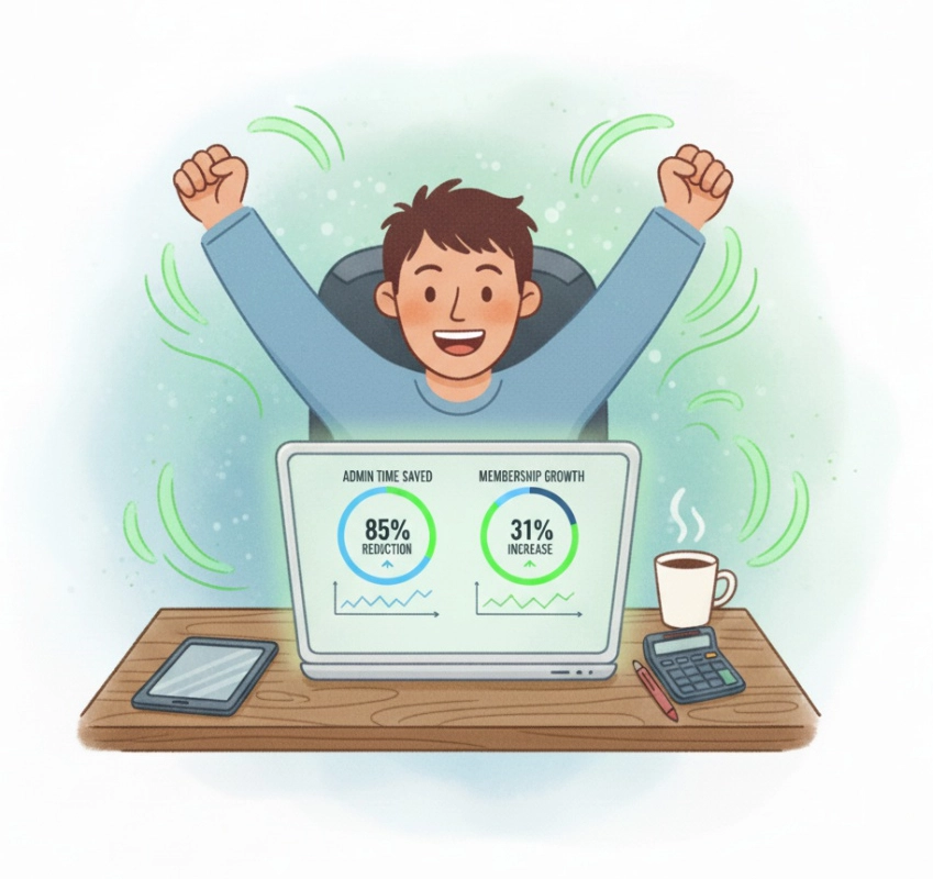 Celebrating staff member with positive stats and successful results